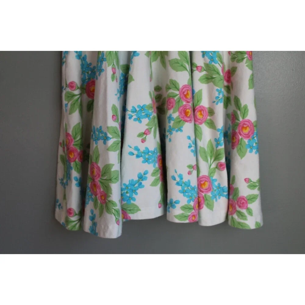 Eleanor Rose White Blue Floral Dress Girls Size 8-10 Spring Easter
